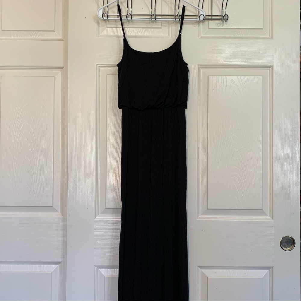 Double leg split Black Maxi Dress